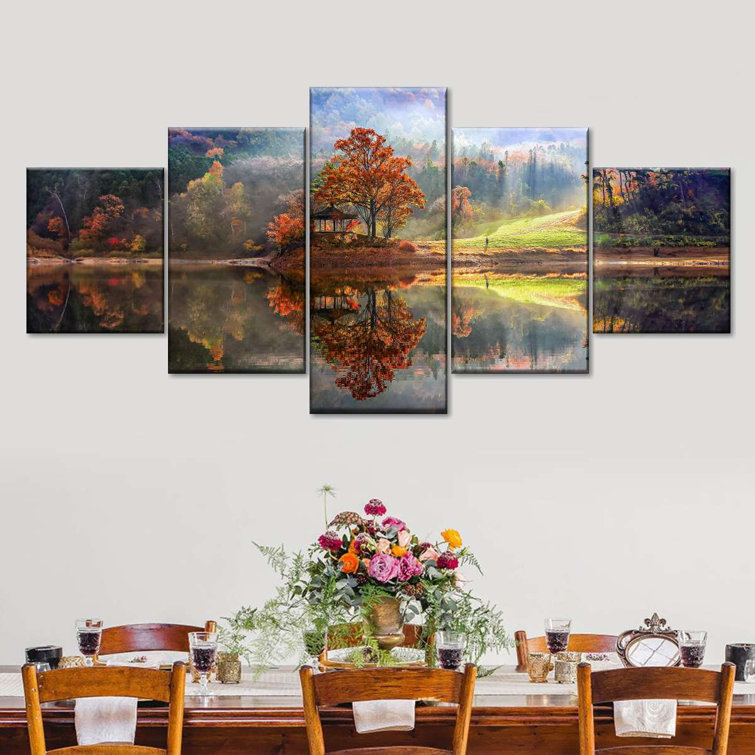 Enchanted Lake - 5 Piece Wrapped Canvas Set (Set of 5) Latitude Run Size: 29 H x 12 W x 1 D