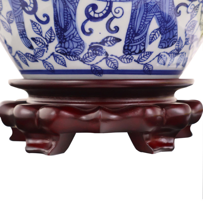 Oriental Onion Shaped Vase Stand, 7.5" H x 7.5" W x 2" D