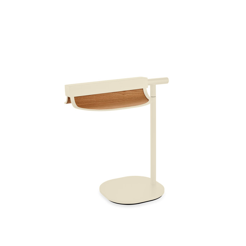 Omma Table Lamp - 1 Leaf - LED - Matte Black Finish - Natural Cherry Shade, Matte Black, Natural Cherry