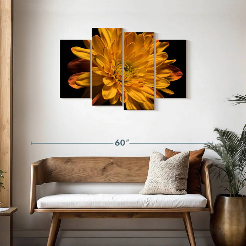 Harnek fleur de chrysanthème, H 27 po x l 43 po