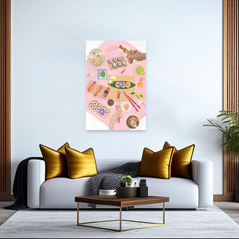 Affiche murale contemporaine « Brunch Sushi », H 60 po x l 40 po