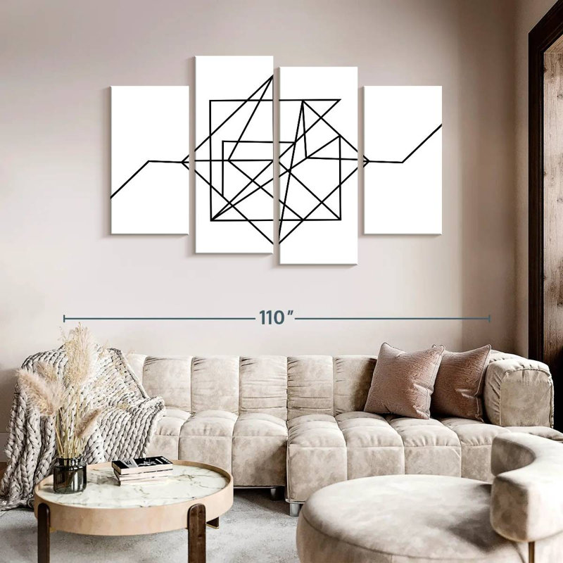 Impression sur toile géométrique Minimalist, H 84 po x l 54 po x P 1,25 po