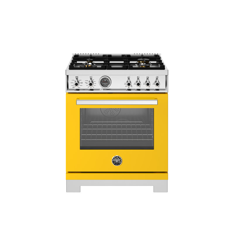 Professional Series Range 30" - 4 Brass Burners - Self-Clean Oven, Yellow Gloss