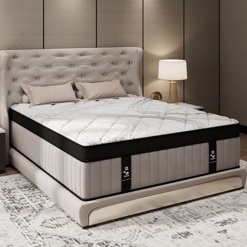 12''Medium-Firm Hybrid Mattress with Cooling Gel Memory Foam & Pocket Coils, Bed in a Box, Full, 12"
