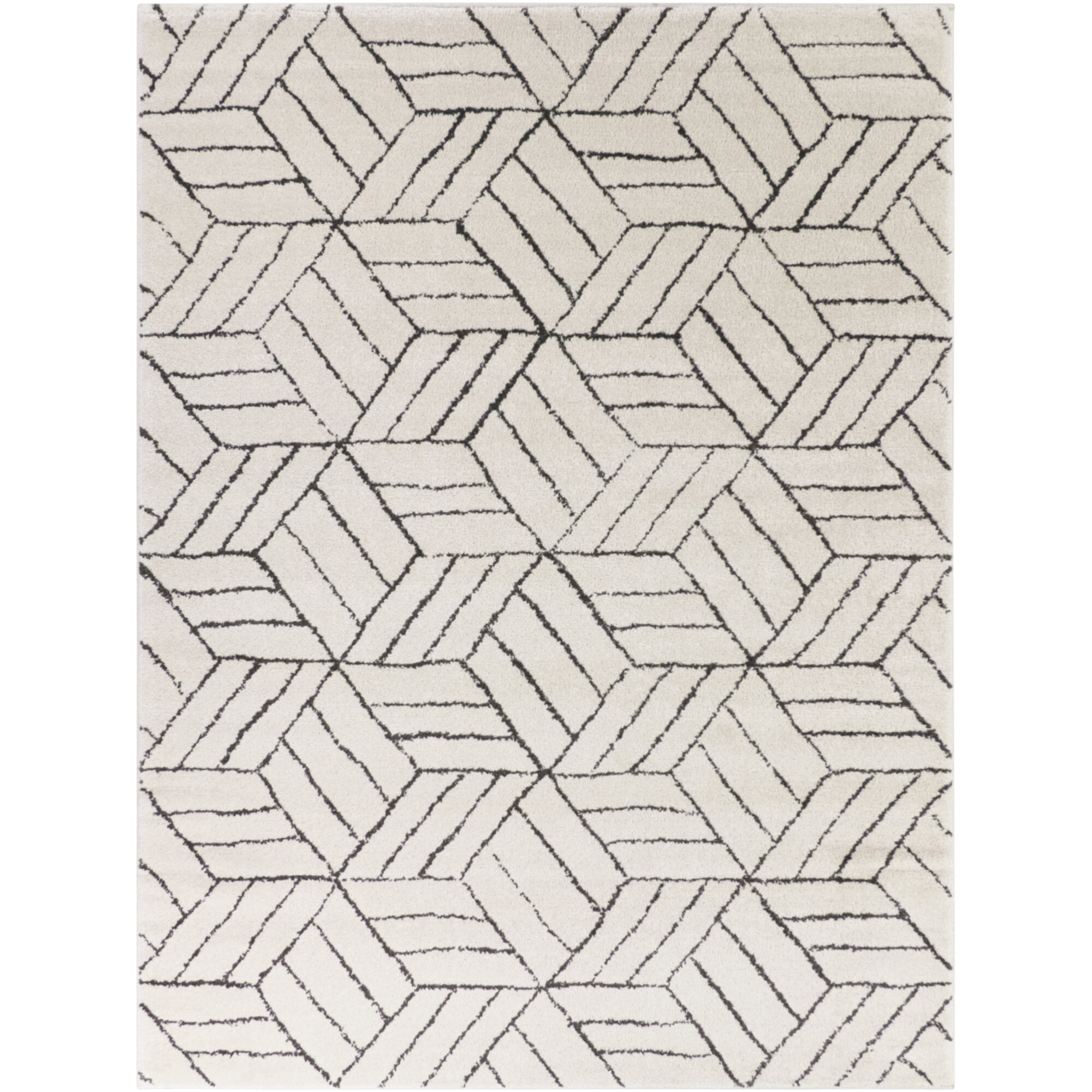 Latitude Run® Dutton Cream Modern Geometric Area Rug | Wayfair