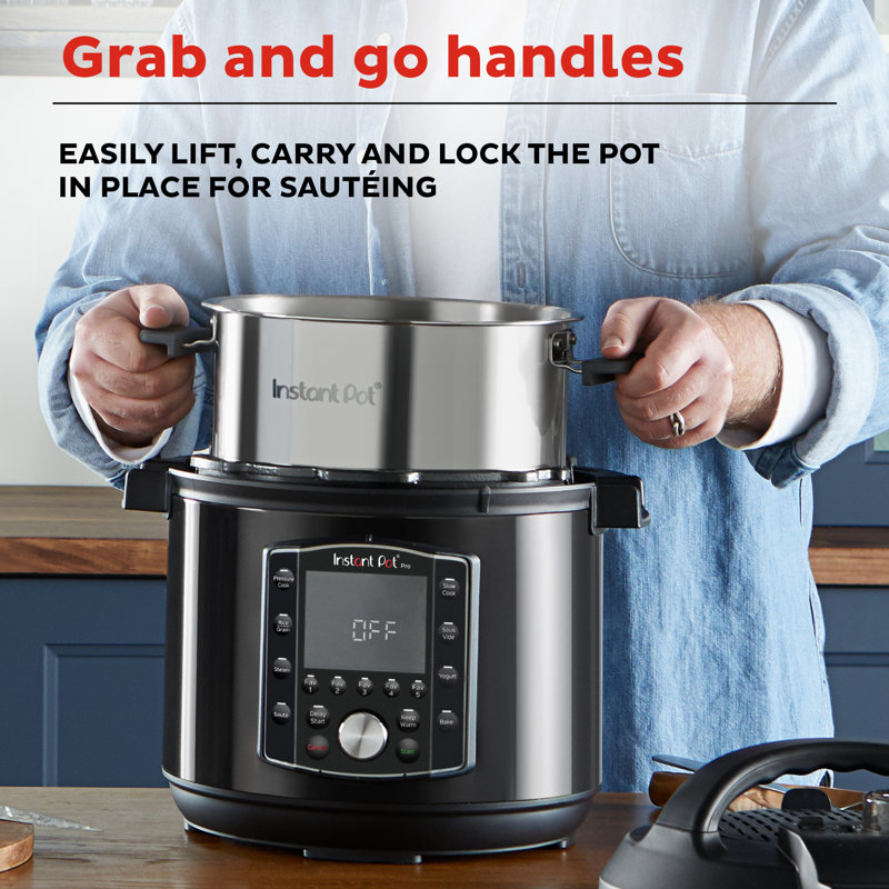 Black 8-Quart Electric Multi-Cooker with LCD Display