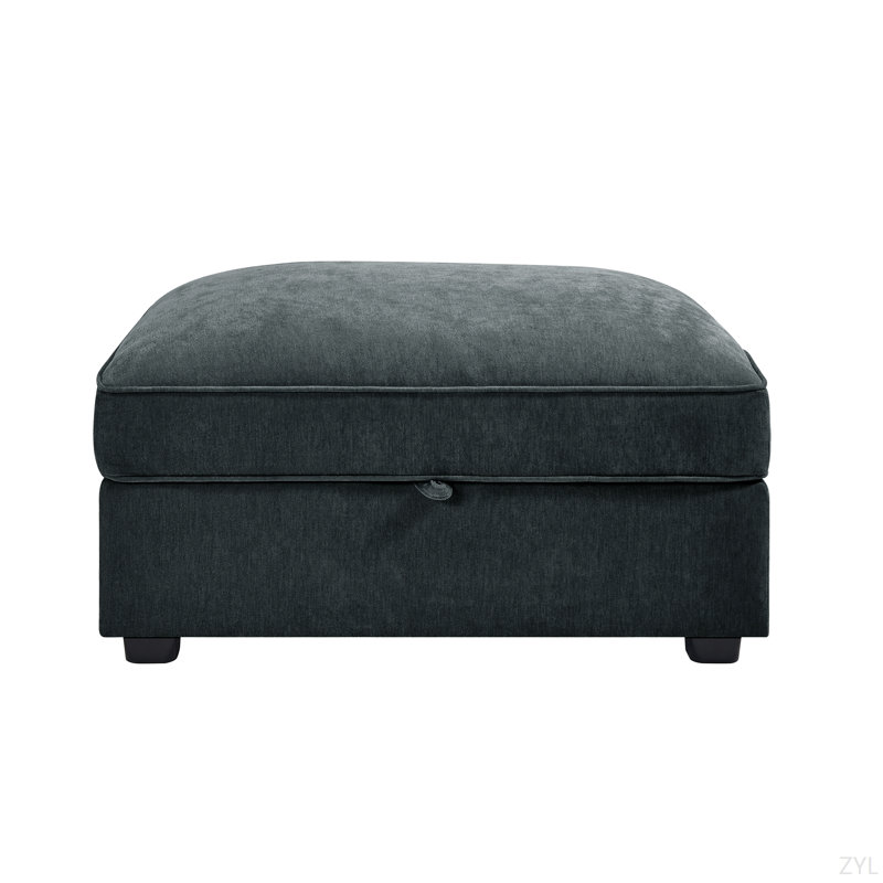 Chenille Comfort Elegance Ottoman, Gray