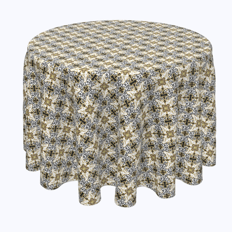 Ischia Geometric Round Tablecloth, 120" x 120"