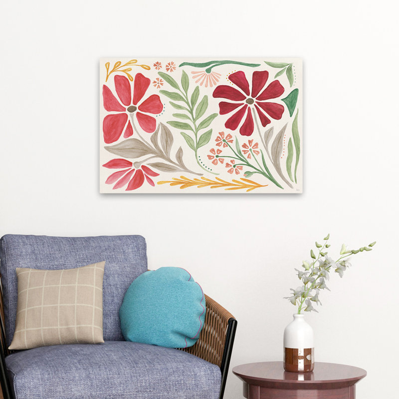 Boho fleur floral - pétales modernes I, H 16 po x l 24 po
