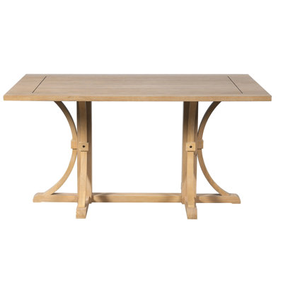 60-inch Wooden Dining Table with Trestle Base