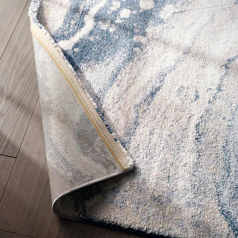 Henrik Abstract Shag Blue Area Rug (8'X10'), Rectangle 8' x 10'