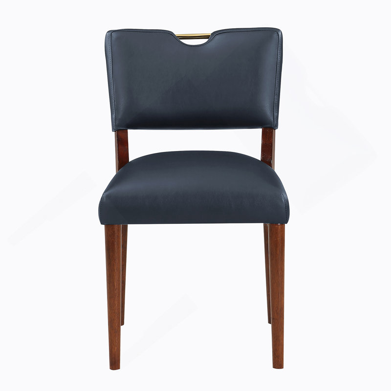 Midnight Blue Faux Leather Dining Chair - Set Of 2