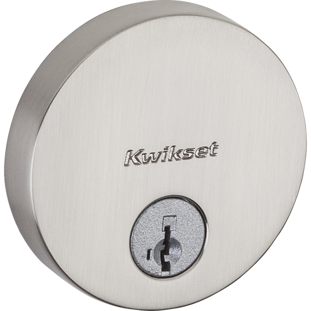 Uptown Single Cylinder Deadbolt Round Rosette and Smartkey Kwikset 
