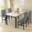 Ensemble de table de salle à manger moderne 4 pièces pour petits espaces - table en faux marbre et chaises en velours, capacité de 220 lb