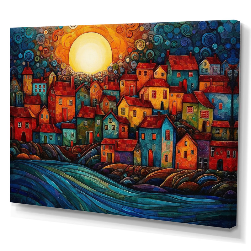 Evening's Embrace By The Coast I, H 16 po x l 32 po x P 1 po, Toile tendue