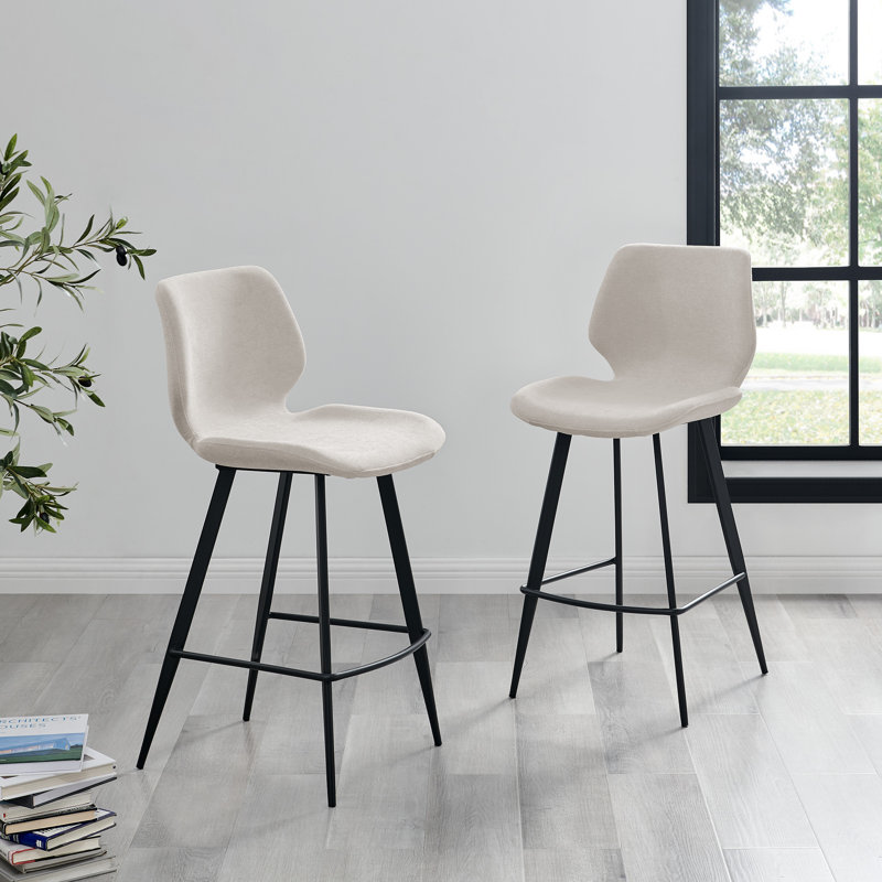 Muehlebach Breakfast Bar Stool - Luxury Fabric Modern Design, Cream