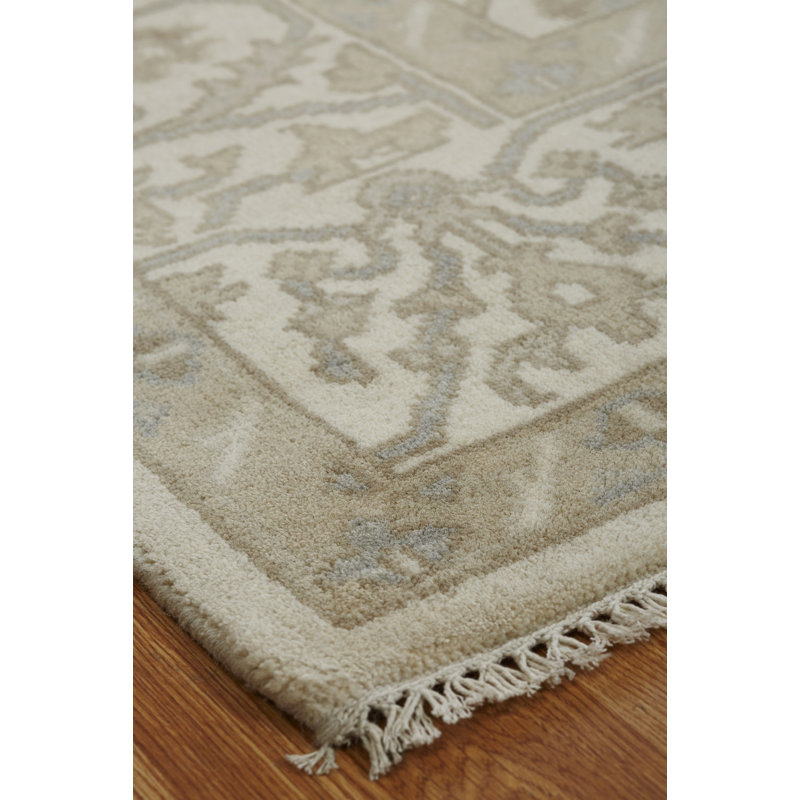Hand-Knotted Ivory Area Rug