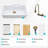 White Quartz Composite Drop In Kitchen Sink - 33X22", Waterfall Flair, Pull-Out Faucet & Various Accessory Combos For Workstation Grace, Blends