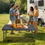 4Ft Black Multi-Functional Outdoor Folding Leisure Picnic Game Party Table (2-Pack Boxed)