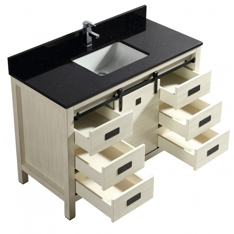 Base de meuble-lavabo simple 47 po seulement, Beige antique