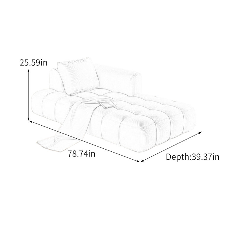 Peyo, Velours côtelé beige, Orienté à gauche (vu de face)