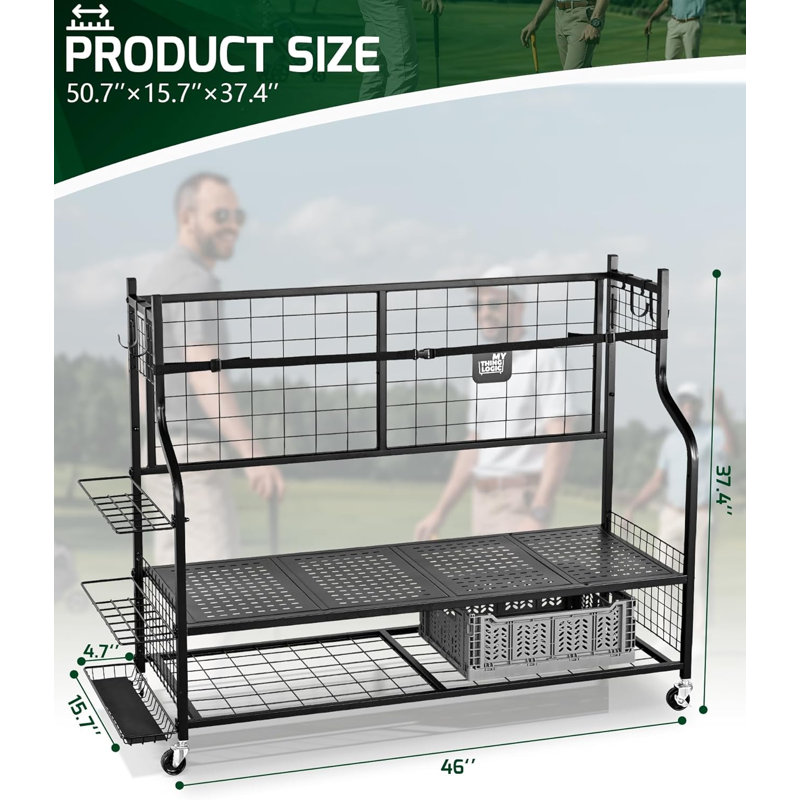 Organisateur de sac de golf autoportant, support de rangement pour garage