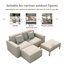 Ensemble de mobilier de jardin moderne Lemieux 4 pièces, 2 fauteuils (gauche + droite) + pouf + table basse, tissu résistant aux intempéries et aux UV, aucun assemblage requis-2074630232-2074630234