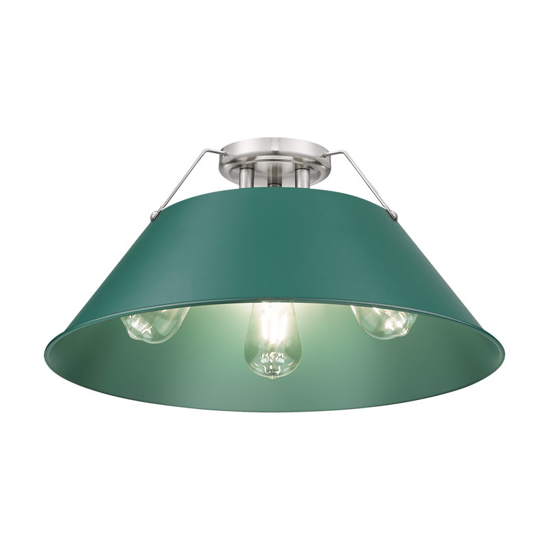 Weatherford Flush Mount, Pewter, Green