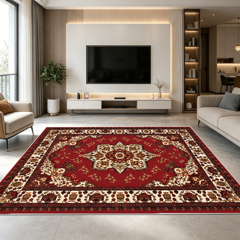 1PC Boho Mid-Century Geometric Tropical Palm Leaf area rugs for Living Room, Soft and Comfortable, Suitable for all seasons, easy-to-maintain, machine washable Indoor floor mat, Under Table Farmhouse suitable for living room, bedroom, dining room,