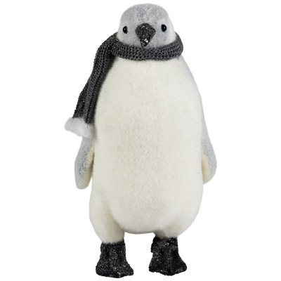 Figurine de Noël debout pingouin avec écharpe d'hiver - 11,5 po