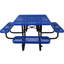 Table de pique-nique extérieure carrée en métal bleu 46 po