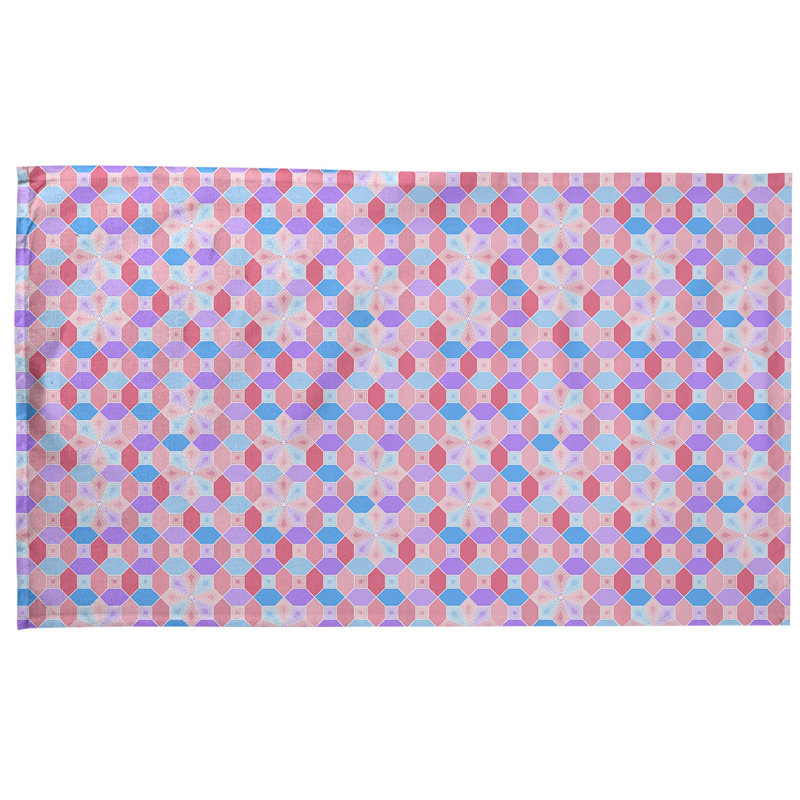 Serviette de thé à motif de vitrail Mcguigan, Polyester sergé, Beige / Mauve