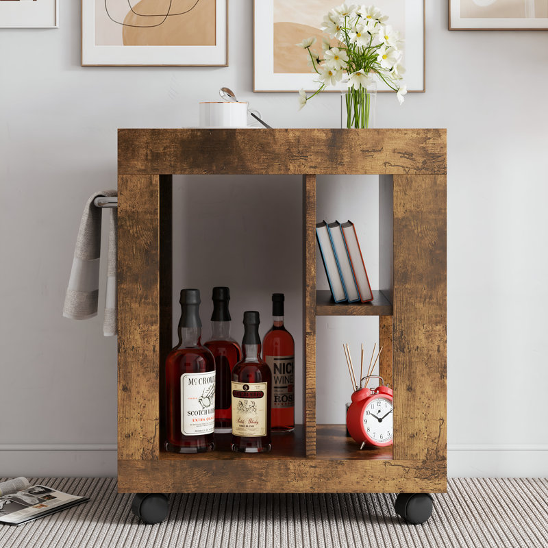 Armoire d'appoint Mid-Century moderne brune avec tablette de rangement