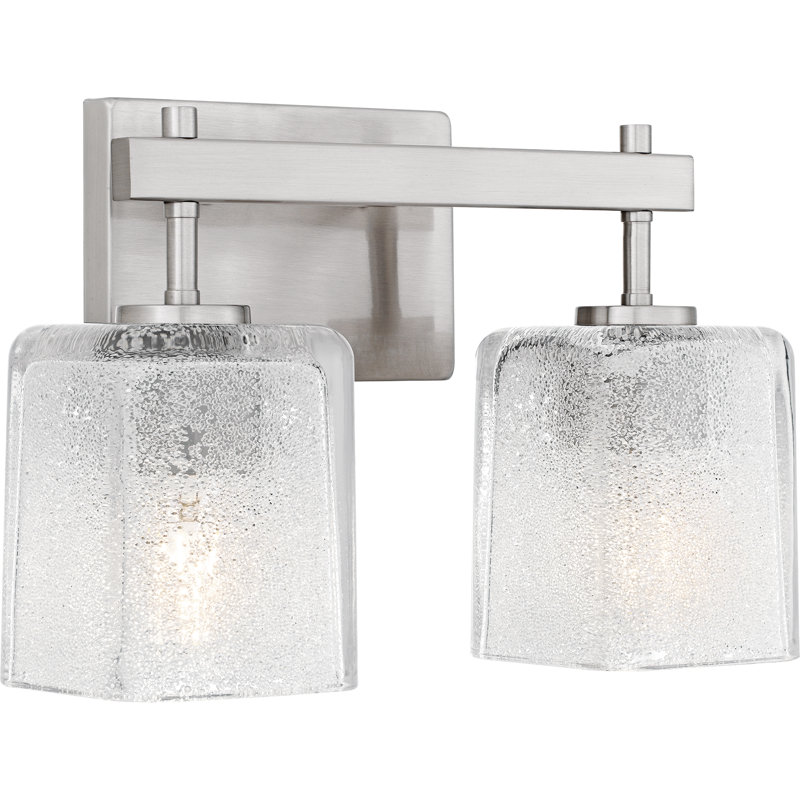 Luminaire pour salle de bain 2 lumières Allisen, Nickel brossé