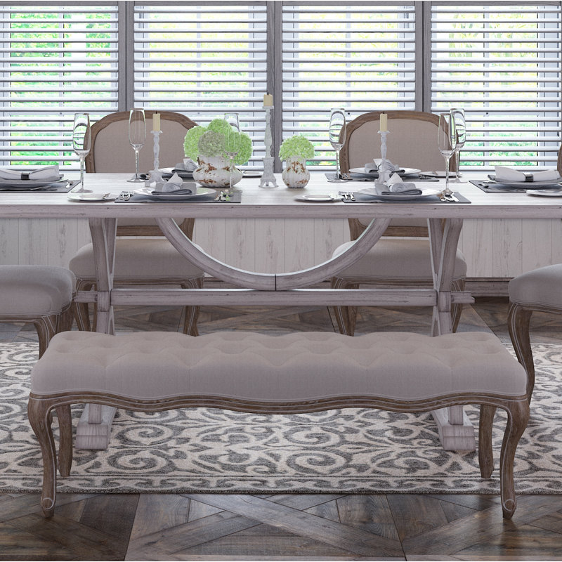 Banc recouverts de tissu d'ameublement Fleur, Velours taupe champignon