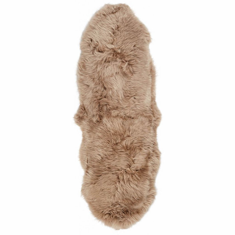 Solid Colour Sheepskin Hand Woven 60cm X 160cm Area Rug