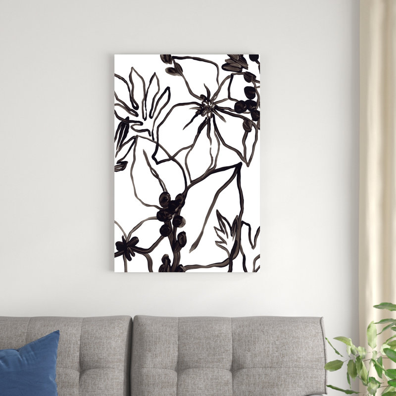 «Tropical Outline III» par June Erica Vess - peinture sur toile tendue, H 36 po x l 24 po