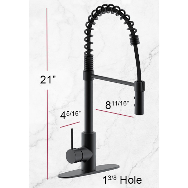 Westbrass Pull Down Spray Kitchen Faucet, Stainless Steel