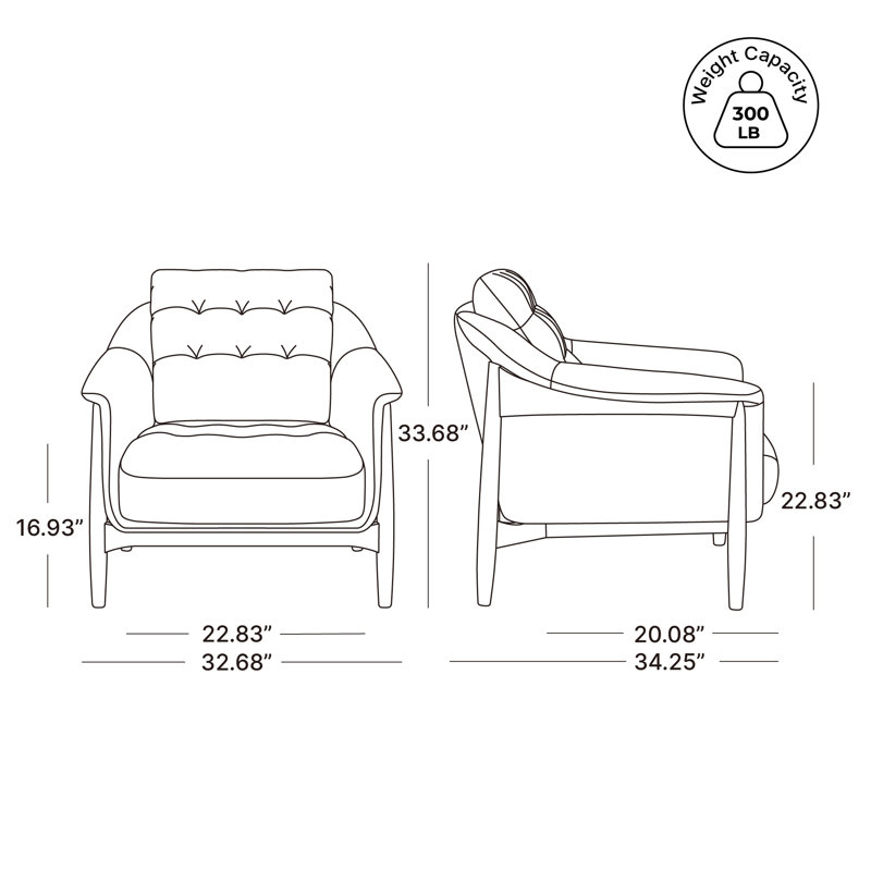 Fauteuil rembourré 32,68 po Ashford, Vert