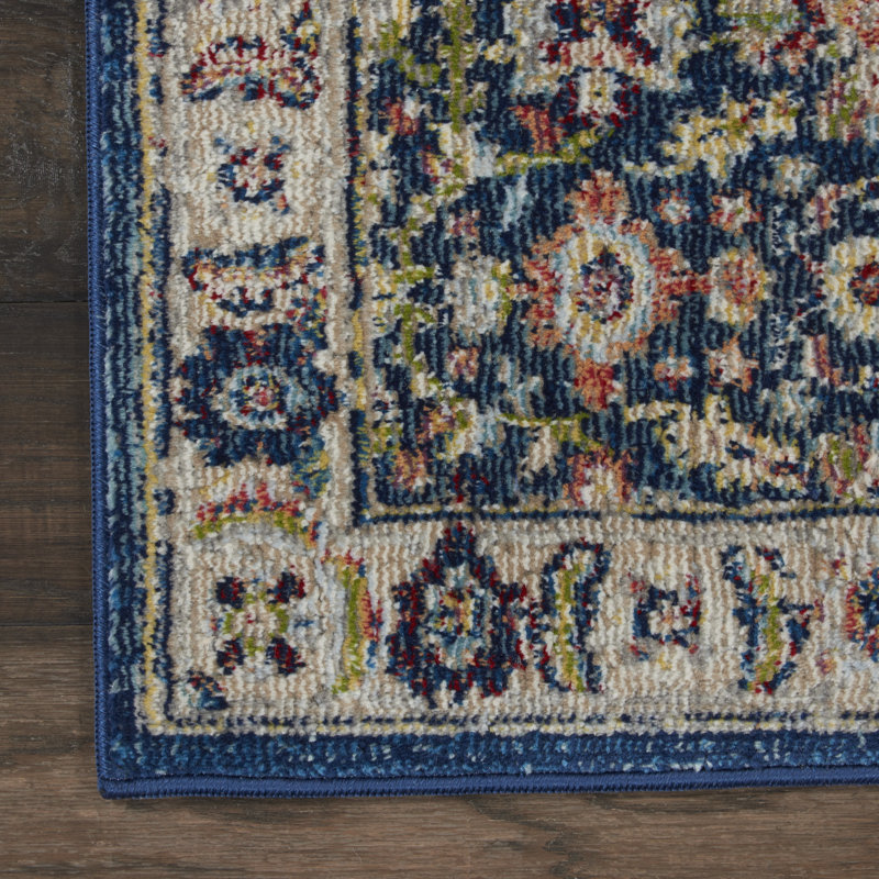 Tapis bleu marine traditionnel Raymond, Rectangle 2 pi x 4 pi