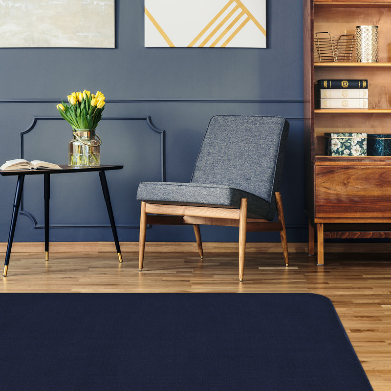 Skid-Resistant Carpet Indoor Area Rug Floor Mat - Navy Blue - Many Other Sizes To Choose From, Rectangle 5' x 7'