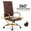 Fauteuil de bureau en cuir Humairaa-1179853708