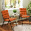 Outsunny 2pc Outdoor Seat Cushions with Backrest for Chair Orange
