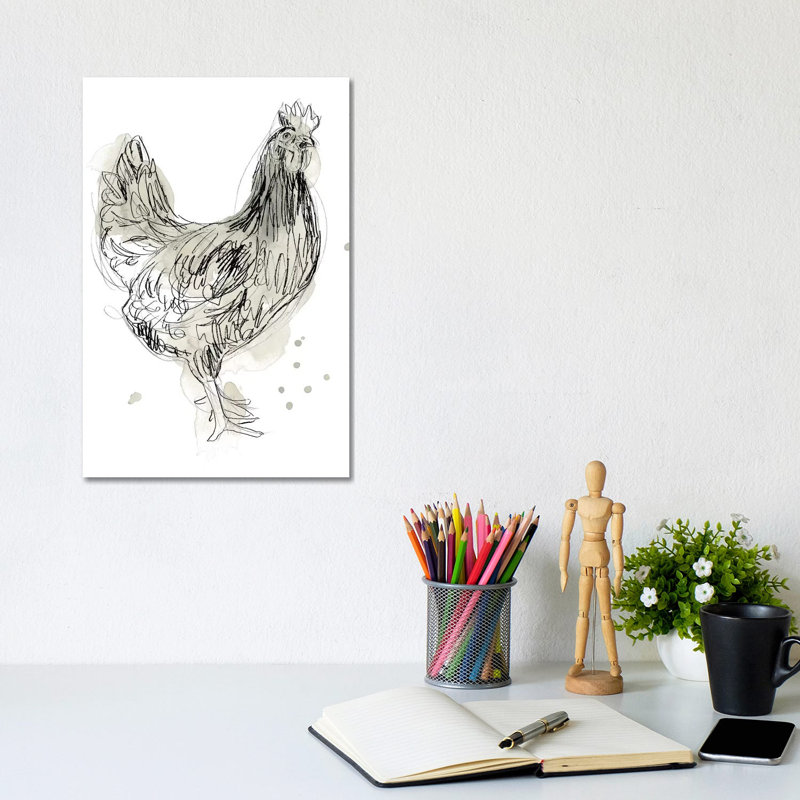 Feathered Fowl I by June Erica Vess - Wrapped Canvas Print, 30.48cm H x 20.32cm W