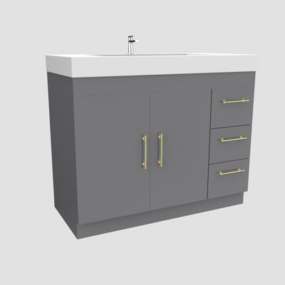 Meuble-lavabo simple 42 po avec plateau en acrylique