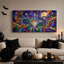 Stained Glass Potion Bottle with Autumn Leaves Halloween Canvas Wall Art-418491193