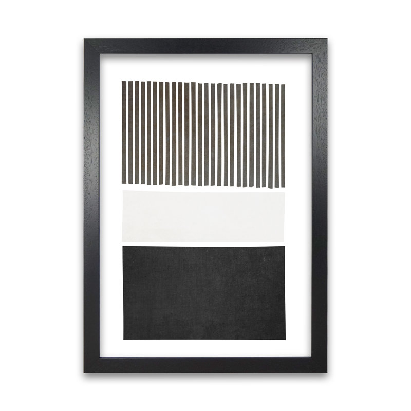 Mid Century Modern Art Original - Print, 30cm H x 21cm W x 3cm D, Black Frame