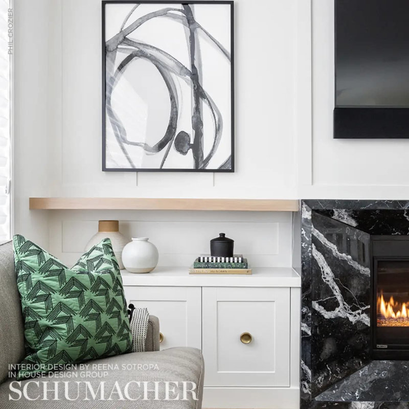 Schumacher x Miles Redd V Step Fabric, Loden