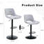 Ensemble de 2 tabourets de bar réglables Modern Modern, tissu en lin gris clair, pouvant supporter jusqu'à 250 lb, convient aux bars à la maison et aux îlots de cuisine.