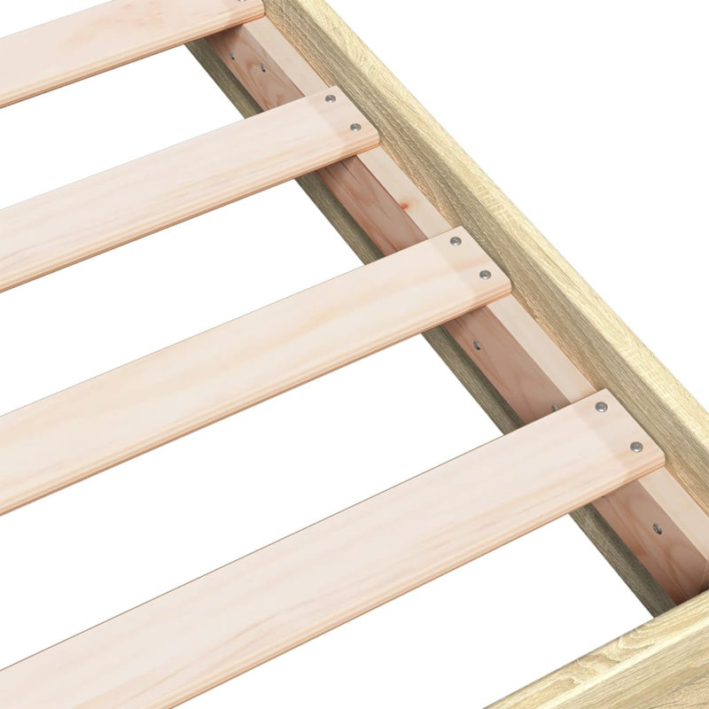Vidaxl Bed Frame Engineered Wood, Sonoma Oak, European Double (140 x 200cm)